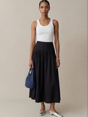 Few Moda High-Waist Black Midi Skirt